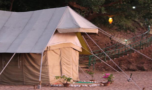 Tents at Satkosia Sands Resort camp